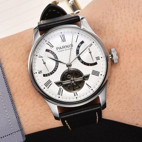 Bernie Time 43mm White Face Black Letters Calendar Kinetic Flywheel 2505 Automatic Movement Mens Watch