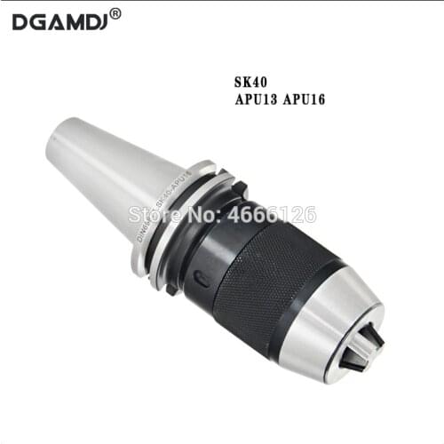 DIN69871 SK40 CNC tool holder drill chuck adapter APU13 APU16 Integrated Self-tightening 3-jaw chuck high precision keyless