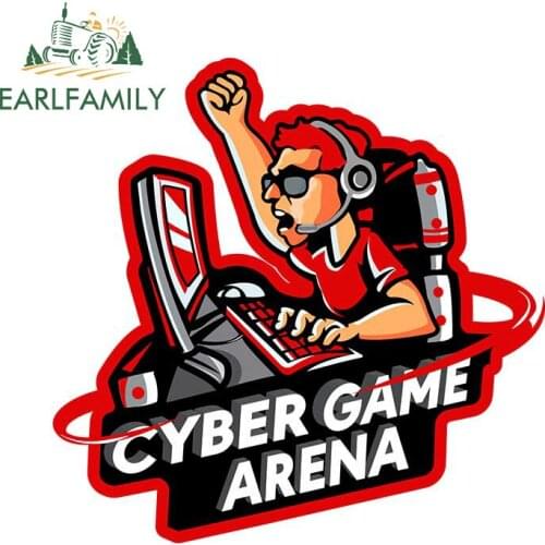 EARLFAMILY 13cm x 12.5cm Cyber Game Arena Sticker Rear Windshield Trunk Decal Vinyl Cartoon Car Stickers