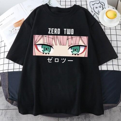 Darling in the Franxx T Shirt Anime Harajuku Zero TWO Eyes Print T Shirt Men Tops Harajuku T-shirt Unisex