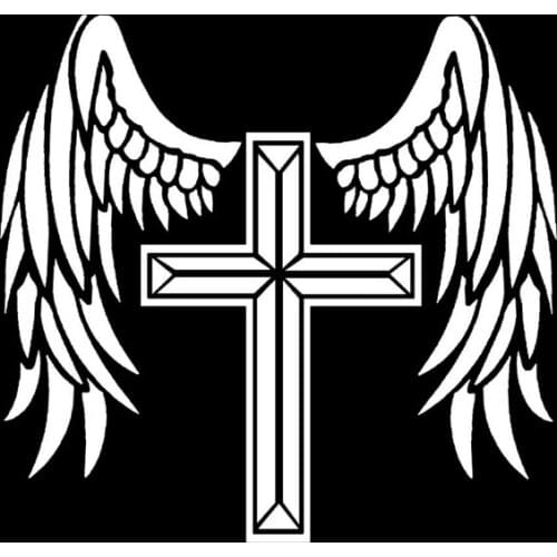 The Cross Angel Will Protect You Cool Design Waterproof Car Sticker Vinyl Decal Covering The Body Window Windshield Accessories