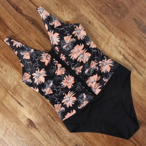 Leopard One Piece Swimsuit 2021 Floral Swimwear Women Plus Size Swimming Suit Women Maillot De Bain Femme Female Monokini