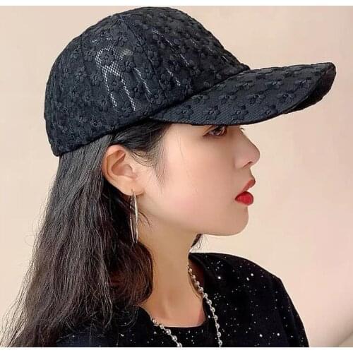 Summer lace flowers breathable Outdoor Sports Sun Cap for Women Men Fashion Snapback Hat High Quality Adjustable Baseball Hat