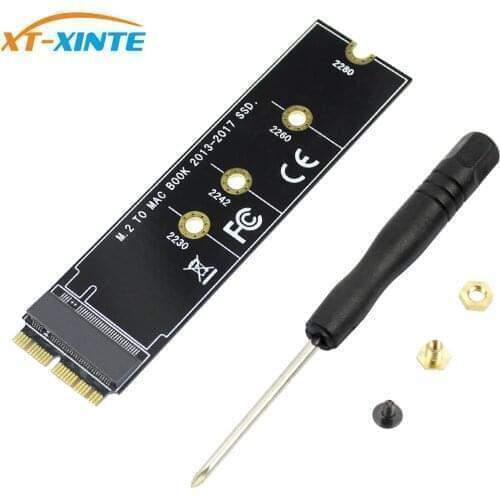 M key M.2 for NGFF PCIe SSD Adapter Card for Apple MACBOOK Air 2013 ~ 2017 A1465 A1466 Pro A1398 A1502 A1419 2230-2280 SSD