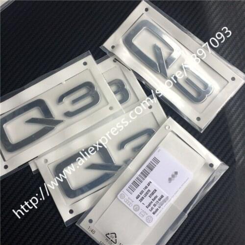 MIX 20pcs New Car Styling 3D ABS Chrome Q3 Q5 Q7 Trunk Rear Boot Badge Emblem Sticker FOR AUDI A4 S4 A5 S5 A6 C6 A7