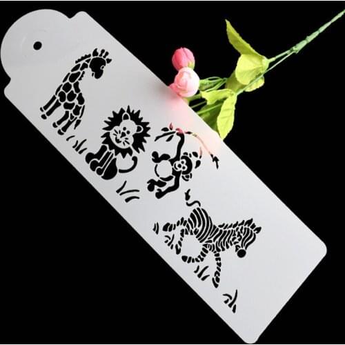 New Hot Selling Lively Animals Lion Giraffe Fondant Cake Stencil Cake Decorating Tools Pastry Wedding Cake Mould Decorating