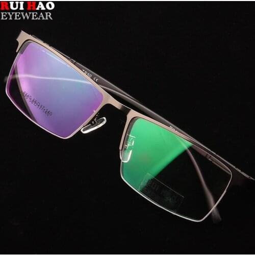 Rectangle Eyeglasses Frame Men Women Business Optical Glasses Stainless Steel Spectacles Frame Rui Hao Eyewear 8840