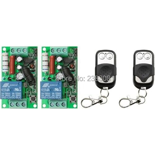 NEW AC220V 1CH 10A Radio Controller RF Wireless Push Remote Control Switch 315 MHZ 433 MHZ teleswitch 2 Transmitter + 2 Receiver