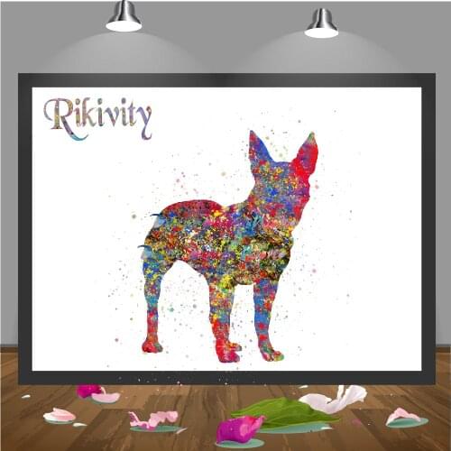Rikivity Boston Terrier canvas painting Dog Posters Prints wall art Pictures Home Decoration wall sticker Free shipping