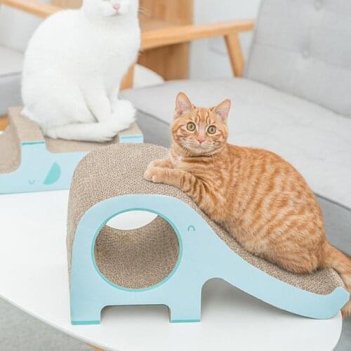 Pet Cat Scratch Board Corrugated Paper Grinder Elephant Slide Wear-resistant Cat Toys Pet Supplies Kitten Mat Cat Scratcher