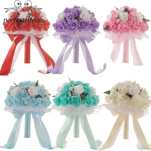 Perfectlifeoh Wedding Bouquets Bridal Bouquet Artificial Foam Flowers Foam Roses Wedding Arrangement