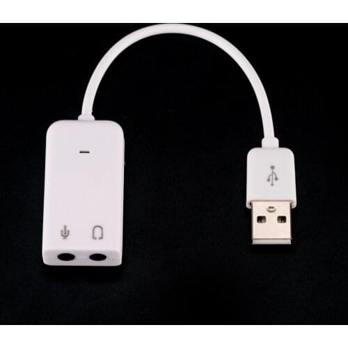 USB 2.0 Virtual 7.1 Channel External USB Audio Sound Card Adapter Sound Cards For Laptop PC Mac With Cable 18.5cm