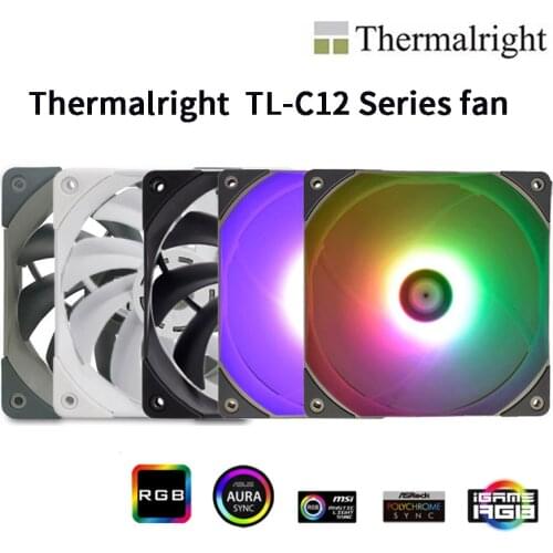Thermalright 4pin PWM 120mm TL-C12 Cooling fan 5V 3PIN ARGB Desktop PC Computer Cooler Fan RGB Quiet 12V DC Adjust Fan Speed