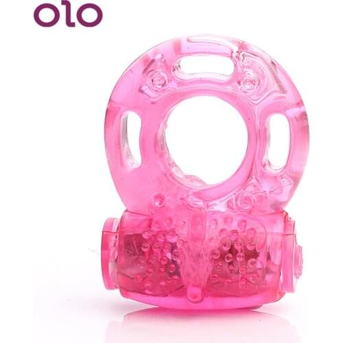 OLO Vibrator Penis Ring Cock Ring Delay Ejaculation Sex Vibrating Ring Silicone Penis Extender Sex Toy for Men Couple