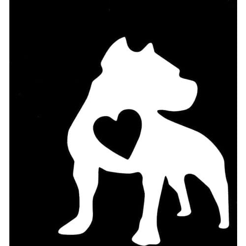 15.6*12.8cm pitbull love pit dog puppy heart cute car truck window vinyl sticker decal Car Styling Car Accessories