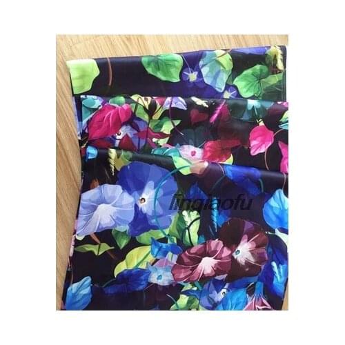 Vintage polyester cotton satin handmade diy fabric fabric trumpet tricolor printed cloth