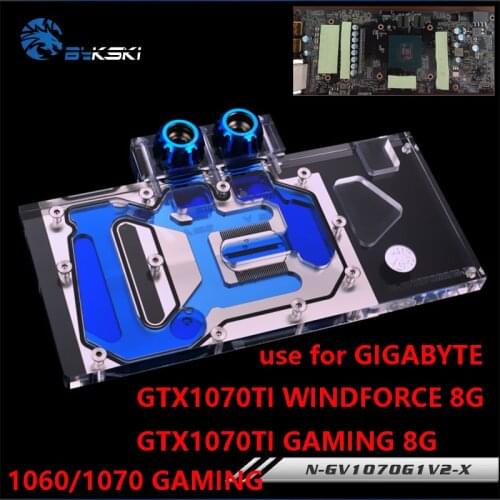 BYKSKI Water Block use for GIGABYTE GTX1070TI-GAMING-8G/GV-N1070WF2OC-8GD(rev2.0)/1070 G1 GAMING-8G rev.2.0/AORUS GTX1070TI