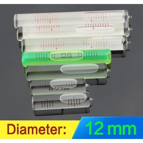 High precision Multiple specifications glass tube horizontal bubble Columnar Level Bubble Strip Leveling Diameter 12mm