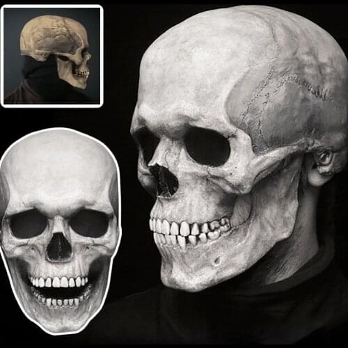 1PC Halloween Movable Jaw Full Head Skull Skeleton Mask Costume Horror Evil Call Of Duty Mask Helmet With Movable Jaw Helmet