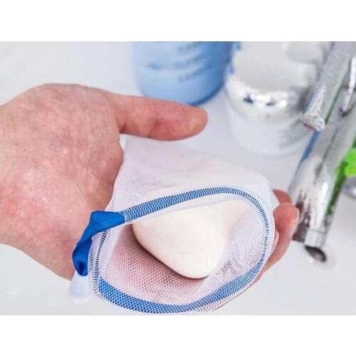 10Pcs/Set Portable Clean Foaming Mesh Bag Handmade Soap Saver Bag Bath Shower Foaming Mesh Net Delicate Foam Network