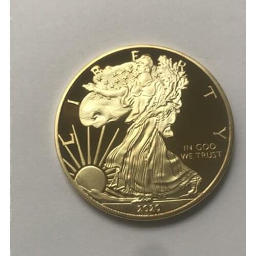 10 Pcs Freedom 2020 Badge statue 24K Real Gold Plated 40 mm Animal ealge souvenir coins drop shipping acceptable coin