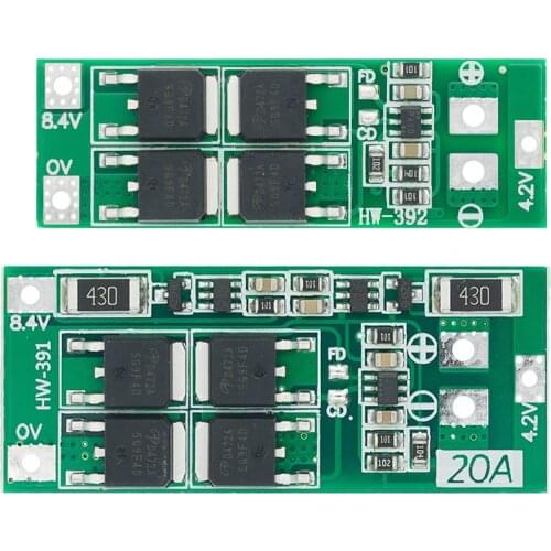 2S 20A 7.4V 8.4V 18650 Lithium battery protection board/BMS board standard/balance