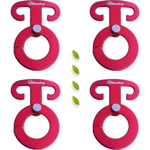 4pcs/Lot Aluminum Rope Hanger Multifunction Outdoor Camping Tent Tool Paracord Rope Buckle Travel Kit Survival Buckle