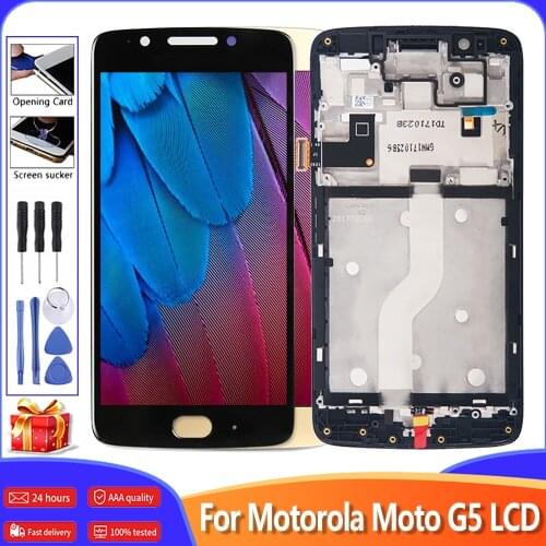5.0" Original LCD Screen For Motorola MOTO G5 XT1672 XT1670 XT1671 XT1675 XT1676 LCD Display Touch Screen Digitizer With Frame