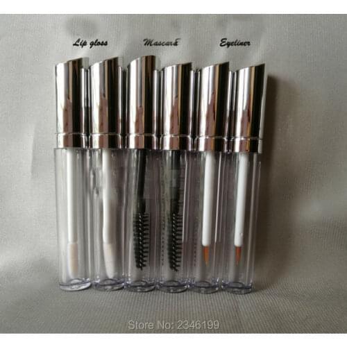 5ML 50pcs/lot High Quality Silver Mascara abottle, Empty Eyelash Growth Liquid Bottle, Liquid Eyeliner Tube, Cosmetic Container