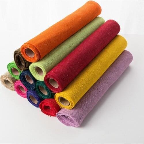 50cm * 3 meters Natural Jute Burlap Fabric Roll for Christmas Wedding Decoration Table Runner Table Cloth DIY Crafts