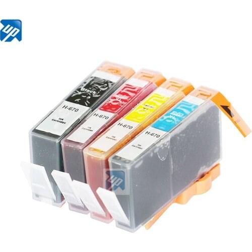 UP 8pcs Compatible ink cartridge for hp670 670XL for HP deskjet 3525 4615 4625 5525 6525 printer with chip full ink wholesale
