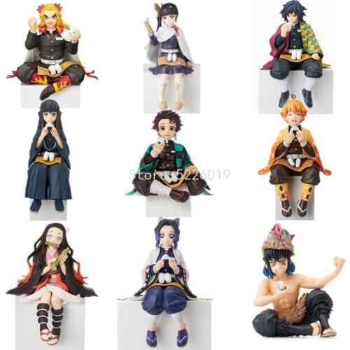 9 Styles Premium Chokonose Kimetsu no Yaiba Anime Figure Agatsuma Zenitsu Hashibira Inosuke Action Figure Demon Slayer Figurine