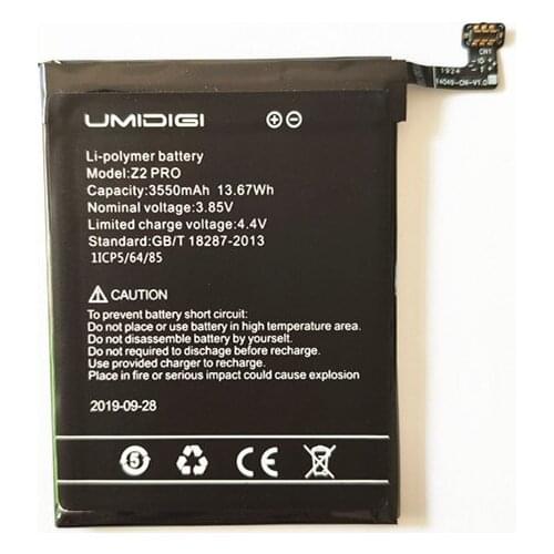 AZK Umi Z2 Pro Battery UMIDIGI Z2 Pro High Quality Original Large Capacity 3550MAh Back Up For UMI Z2 Pro Smart Phone Battery