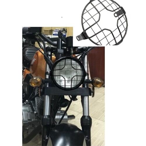 For Harley Motorcycle Accessories Headlights Light Grille Cover Mask Square Grid Cross Lampshade Retro Headlight Mesh Cover