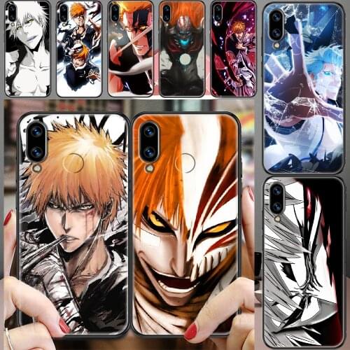 Bleach Anime Ichigo Kurosaki Phone case For Huawei Honor 6 7 8 9 10 10i 20 A C X Lite Pro Play black soft shell painting bumper