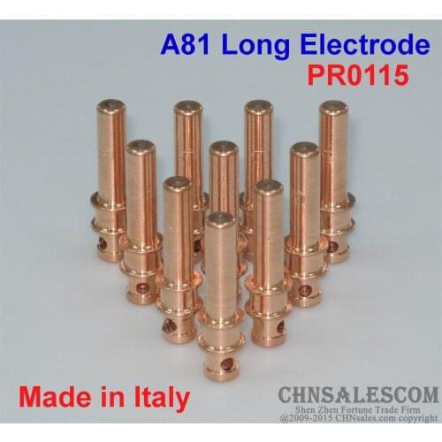 CHNsalescom 10 PCS A81 Trafimet Plasma Cutter Torch Long Electrodes PR0115 Made in Italy
