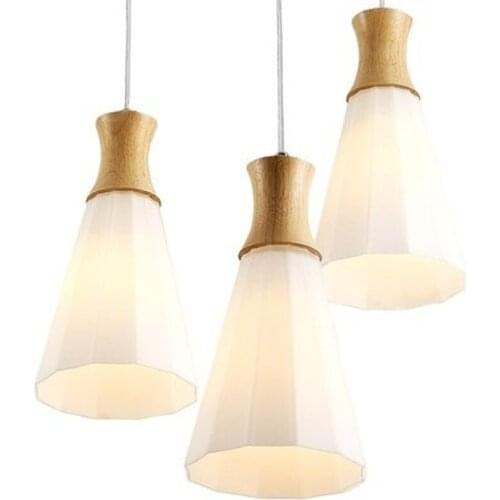 Wood Lamp Kitchen Island Pendant Light Set of 3 on Bar Dining Room Hanging Lamp Hanglamp Kitchen Light Fixture Luminaire