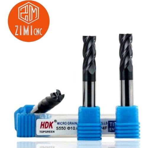 HRC45 ° 2/3/4 blade flat bottom end milling cutter carbide tungsten steel milling cutter slotted straight shank metal cutting CN