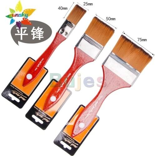 Mont Marte Solid wood Nylon Artist Paint Brushes for Acrylic Watercolor Oil Painting Wall painting tools brush flat/slant head