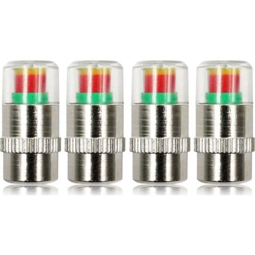 4pcs Car Tire Pressure Gauge Indicator Alert Monitoring Valve Cap Sensor Tire Pressure Indicator External Valve Detection