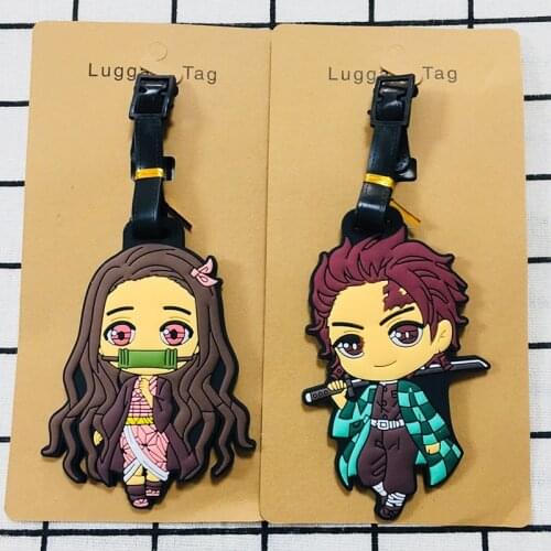 Kimetsu no Yaiba Anime Travel Accessories Luggage Tag Suitcase ID Address Portable Tags Holder Baggage Labels New