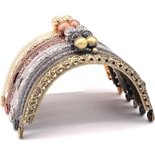 LIONSEN 8.5CM Round Metal Frame for Purse Handle Clutch Bag Handbag Accessories DIY Purse Clasp Lock Metal Clasp Bags Hardware