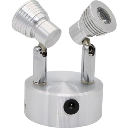 Wireless control cabinet lamp,rotatable multi head RF remote battery lamp, 2 head portable accent recharging spot light