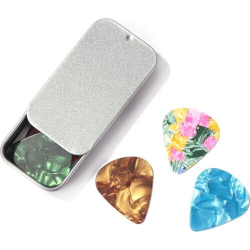 10pcs/Box Guitar Picks Celluloid Ukulele Plectrum Musical Instrument Parts 0.46mm 0.71mm 0.81mm 0.96mm Guitar Pick Accessories
