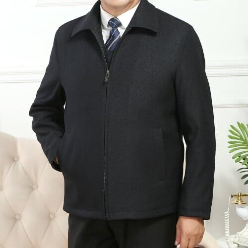 2020 New Mens Casual Jacket Classic Business Solid Color Lapel Plus Velvet Thick Autumn And Winter Coat