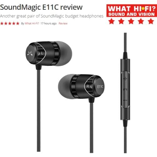 SoundMAGIC E11C In-Ear Isolating earphones with Microphone Universal Remote 3.5mm plug Compatible with Apple and Android
