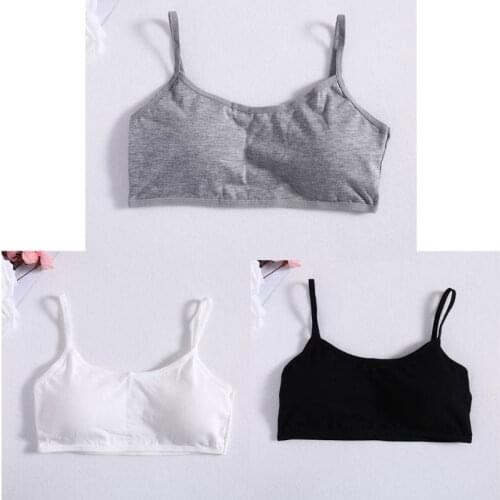 3pcs Girls Underwear Cotton Bras Girls Sports Bra Breathable Teens Training Bra GXMB