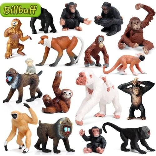 New Simulation Wild Animal PVC Monkey Orangutan Model Action Figure Collection Miniature Cognition Educational Toys for children