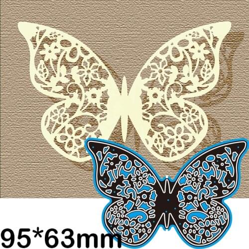 New Metal Cutting Dies Scrapbooking Creative Hollow Butterfly DIY Album Paper Craft Embossing Stencil Decoration 95*63mm