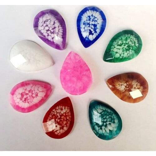 New 10mm *14mm flower-shaped resin-type resinous diamond phone clipboard accessories drop button 300pcs/lot-A86*5